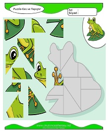 Puzzle Kes Yapıştır Çalışma Sayfaları